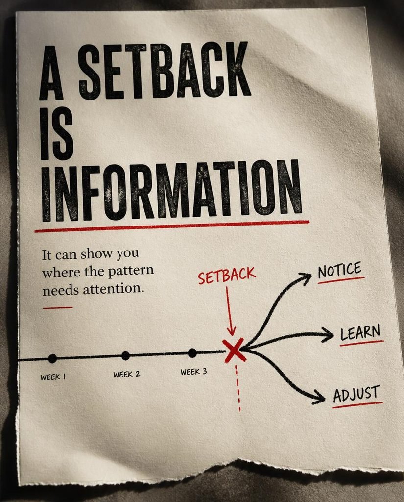 A setback is information, not a verdict - how to learn from setbacks and keep going

