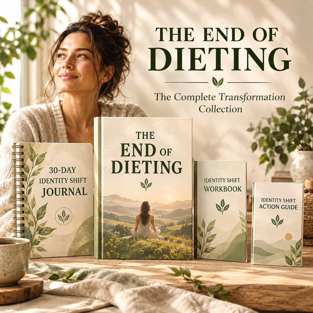 The End of Dieting - The Complete Transformation Collection cover with book, workbook, journal, and action guide